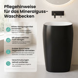 glasvilla Design Standwaschbecken freistehend Col32 aus Mineralguss Waschtisch Standwaschbecken