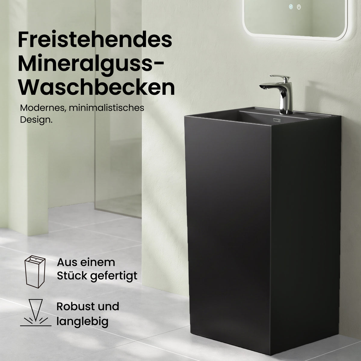 lavabo de diseño glasvilla freestanding Col34 de mineral compuesto