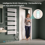 glasvilla Badheizkörper,mit Heizstab Badheizung,Handtuchheizkörper mit Seitenanschluss, Handtuchwärmer mit Heizstab 600W/900W, App-Steuerung, Thermostat und Timerfunktion,‎FN con Heizstab-03
