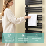 glasvilla Badheizkörper,mit Heizstab Badheizung,Handtuchheizkörper mit Seitenanschluss, Handtuchwärmer mit Heizstab 600W/900W, App-Steuerung, Thermostat und Timerfunktion,‎FN con Heizstab-03