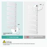 glasvilla Badheizkörper,mit Heizstab Badheizung,Handtuchheizkörper mit Seitenanschluss, Handtuchwärmer mit Heizstab 600W/900W, App-Steuerung, Thermostat und Timerfunktion,‎FN con Heizstab-03