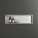 Niche de douche Glasvilla, niche murale de salle de bain, étagère de douche en acier inoxydable carrelable, montage facile