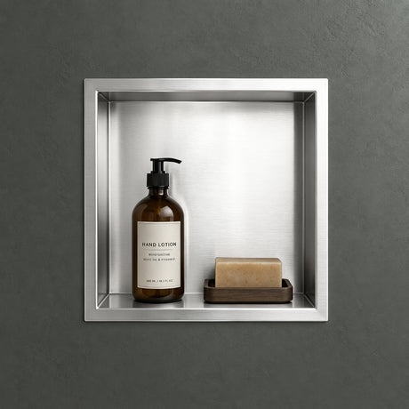 Niche de douche Glasvilla, niche murale de salle de bain, étagère de douche en acier inoxydable carrelable, montage facile