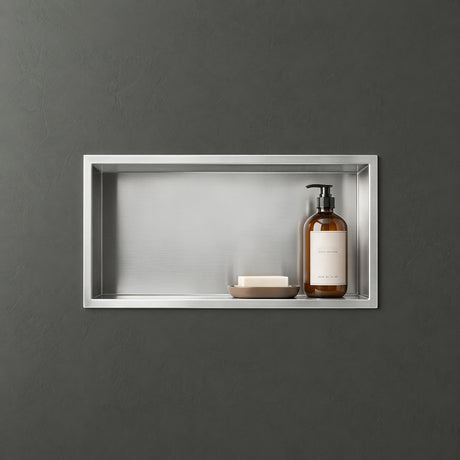 Niche de douche Glasvilla, niche murale de salle de bain, étagère de douche en acier inoxydable carrelable, montage facile