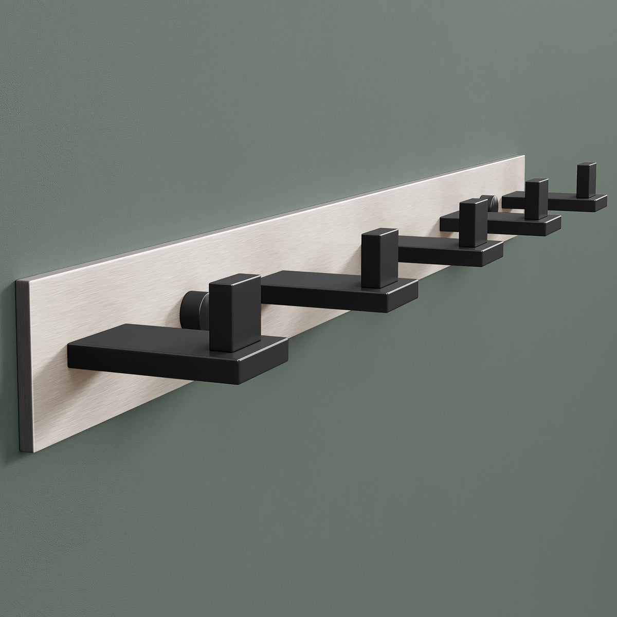 glasvilla Kleiderhaken Wandgarderobe Wandhaken aus Edelstahl Garderobenleiste Garderobenhaken Stalo-06+Stalo-07