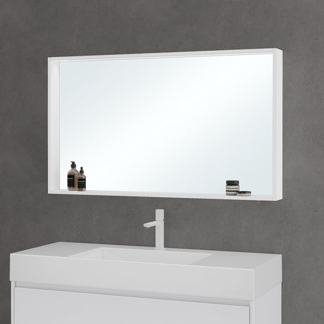 Armoire de toilette avec portes miroir Glasvilla, armoire de salle de bain murale, miroir de salle de bain, armoire miroir-02