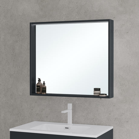 Armoire de toilette avec portes miroir Glasvilla, armoire de salle de bain murale, miroir de salle de bain, armoire miroir-02