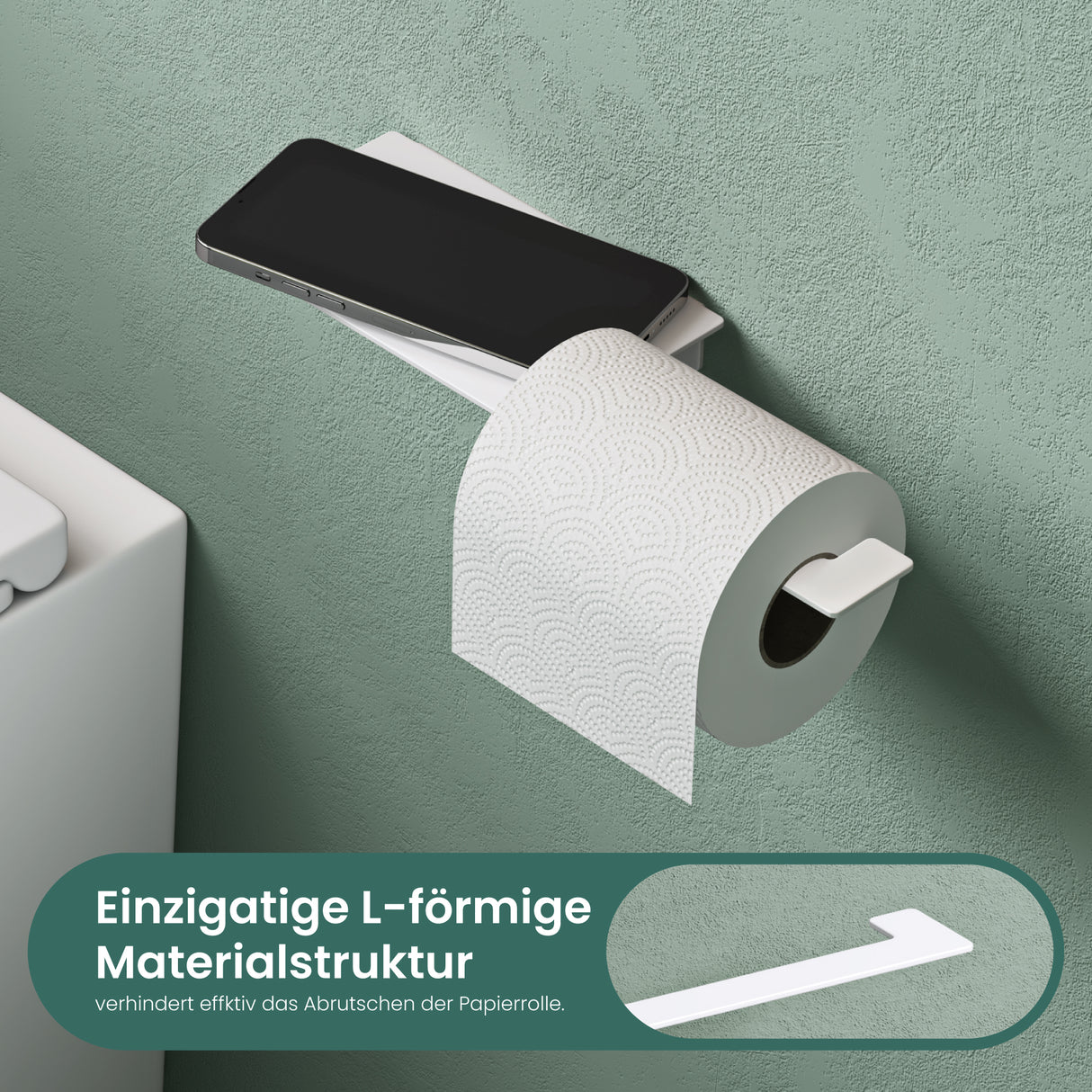 glasvilla Toilettenpapierhalter Klopapierhalter WC aus Edelstahl, Toilettenpapier Halterung Rollenhalter Lino-01