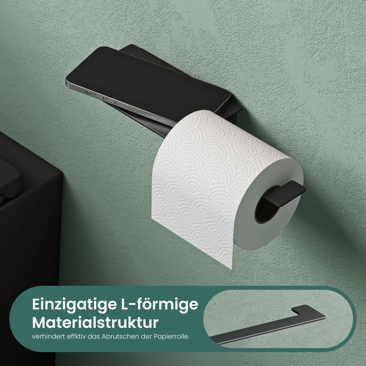 glasvilla Toilettenpapierhalter Klopapierhalter WC aus Edelstahl, Toilettenpapier Halterung Rollenhalter Lino-01