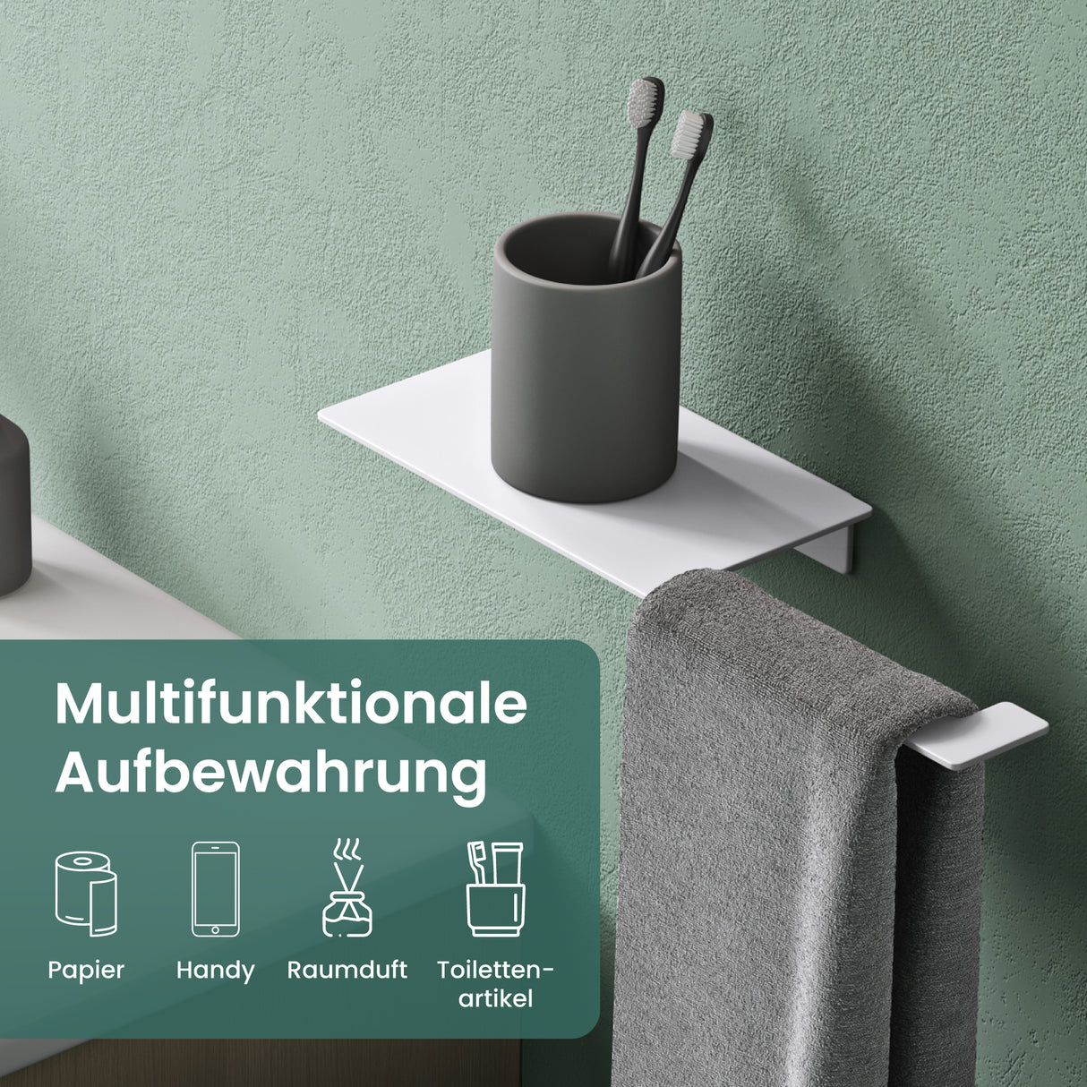 glasvilla Toilettenpapierhalter Klopapierhalter WC aus Edelstahl, Toilettenpapier Halterung Rollenhalter Lino-01