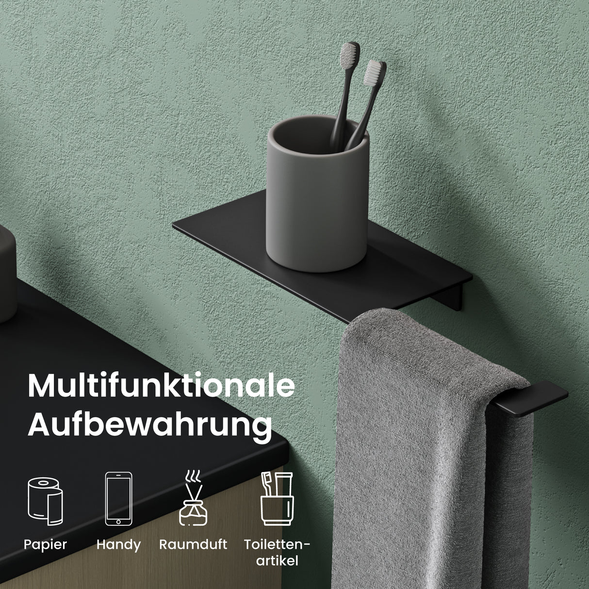 glasvilla Toilettenpapierhalter Klopapierhalter WC aus Edelstahl, Toilettenpapier Halterung Rollenhalter Lino-01