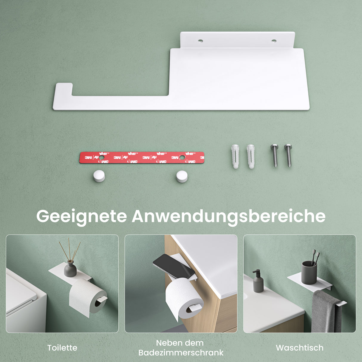 glasvilla Toilettenpapierhalter Klopapierhalter WC aus Edelstahl, Toilettenpapier Halterung Rollenhalter Lino-01