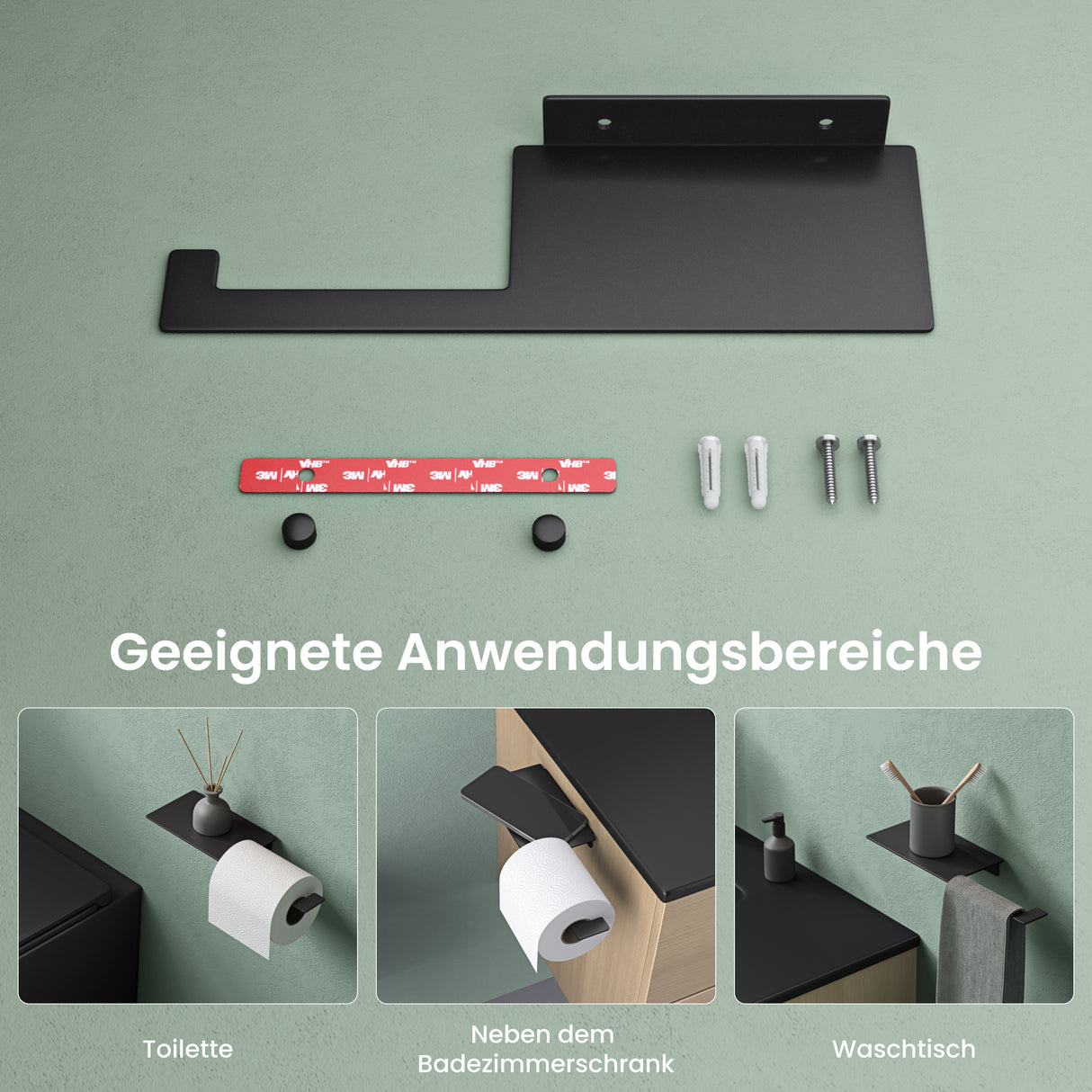 glasvilla Toilettenpapierhalter Klopapierhalter WC aus Edelstahl, Toilettenpapier Halterung Rollenhalter Lino-01