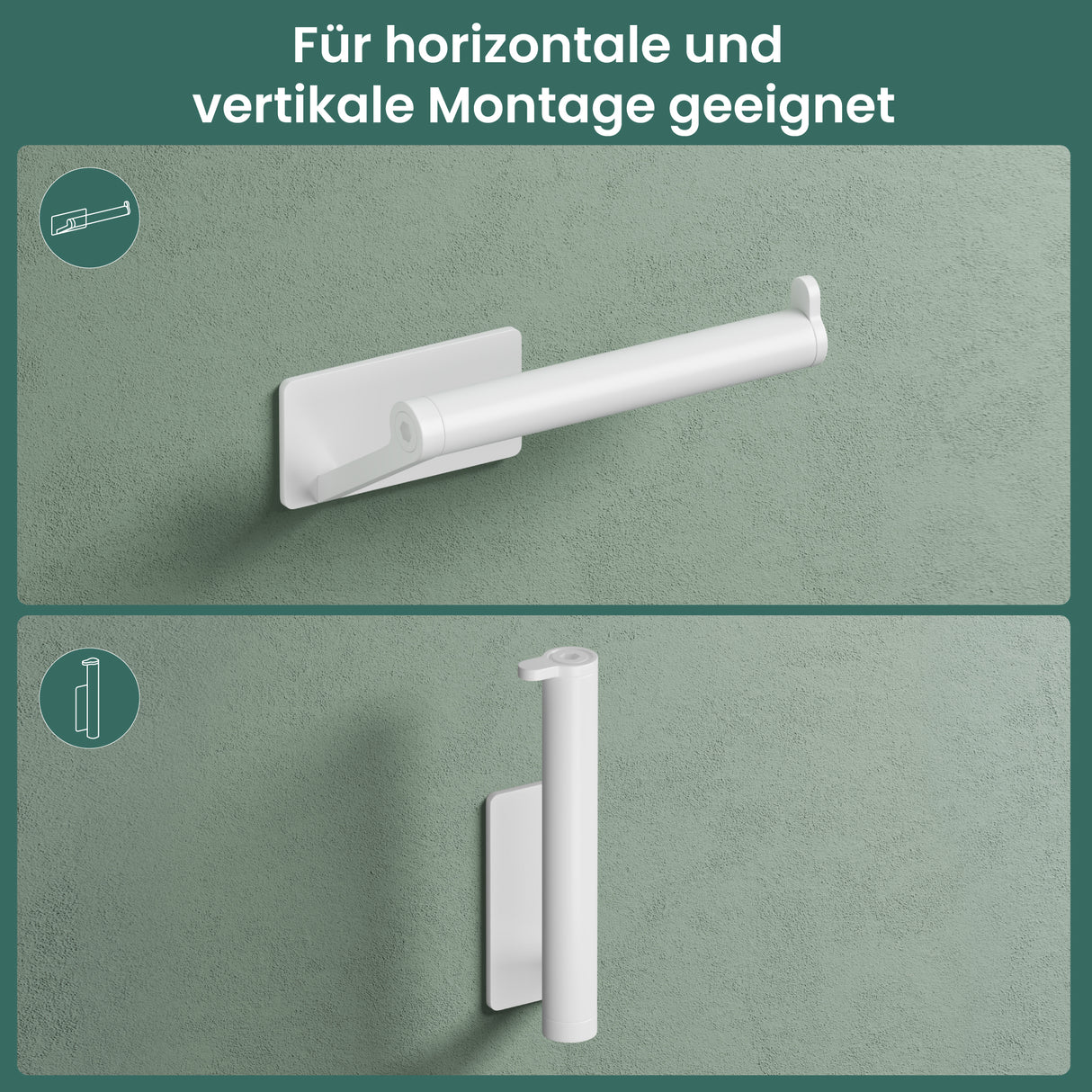 glasvilla Toilettenpapierhalter Klopapierhalter WC aus Edelstahl, Toilettenpapier Halterung Rollenhalter Lino-02+03+04