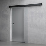 glasvilla Glasschiebetür komplettset, Griffart: Muschelgriff, inkl. Soft-Close, 15 mm Wandabstand, 8mm ESG-Sicherheitsglas Amalfi Schwarz