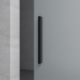 glasvilla Glasschiebetür komplettset,  Griffart: Stangengriff, 25 mm Wandabstand, inkl. Soft-Close, 8mm ESG-Sicherheitsglas Amalfi Schwarz