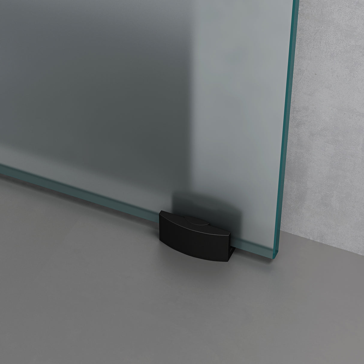 glasvilla Glasschiebetür komplettset, Griffart: Muschelgriff, inkl. Soft-Close, 15 mm Wandabstand, 8mm ESG-Sicherheitsglas Amalfi Schwarz