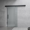glasvilla Glasschiebetür komplettset,  Griffart: Stangengriff, 25 mm Wandabstand, inkl. Soft-Close, 8mm ESG-Sicherheitsglas Amalfi Schwarz