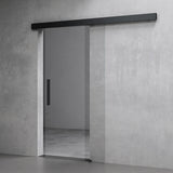 glasvilla Glasschiebetür komplettset,  Griffart: Stangengriff, 25 mm Wandabstand, inkl. Soft-Close, 8mm ESG-Sicherheitsglas Amalfi Schwarz