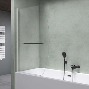glasvilla Duschwand para bañera pared de bañera plegable 180° vidrio de seguridad con NANO 90x140cm separador de bañera accesorio de bañera Cortona112