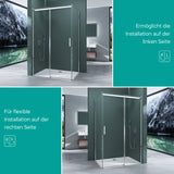 Cabine de douche Galsvilla en verre de sécurité 8 mm avec douche d'angle NANO et porte coulissante Ravenna18