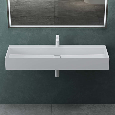 Lavabo à poser Glasvilla, lavabo suspendu en matériau minéral moulé avec trou de robinetterie Col6028