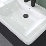 glasvilla Waschbecken Einbauwaschbecken Rechteckige Waschschale aus Mineralguss mit Überlauf Col8