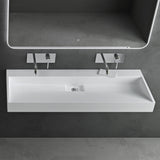 glasvilla Waschbecken Aufsatzwaschbecken Hängewaschbecken Hängewaschtisch inkl. Ablaufgarnitur Mineralguss Rechteckig Waschplatz col19