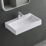 glasvilla Waschbecken Aufsatzwaschbecken Hängewaschbecken Hängewaschtisch inkl. Ablaufgarnitur Mineralguss Rechteckig Waschplatz col19