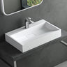 glasvilla Waschbecken Aufsatzwaschbecken Hängewaschbecken Hängewaschtisch inkl. Ablaufgarnitur Mineralguss Rechteckig Waschplatz col19