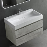 glasvilla Waschbecken Aufsatzwaschbecken Hängewaschbecken Hängewaschtisch inkl. Ablaufgarnitur Mineralguss Rechteckig Waschplatz col19