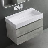 glasvilla Waschbecken Aufsatzwaschbecken Hängewaschbecken Hängewaschtisch inkl. Ablaufgarnitur Mineralguss Rechteckig Waschplatz col19