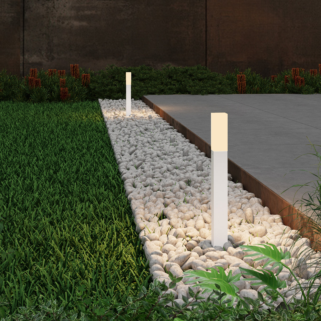 éclairage extérieur glasvilla IP65 éclairage de chemin extérieur | Borne lumineuse pour jardin, lampadaire 3000K, lampe de jardin | Lampadaire d'extérieur 3W Deus Lumina 