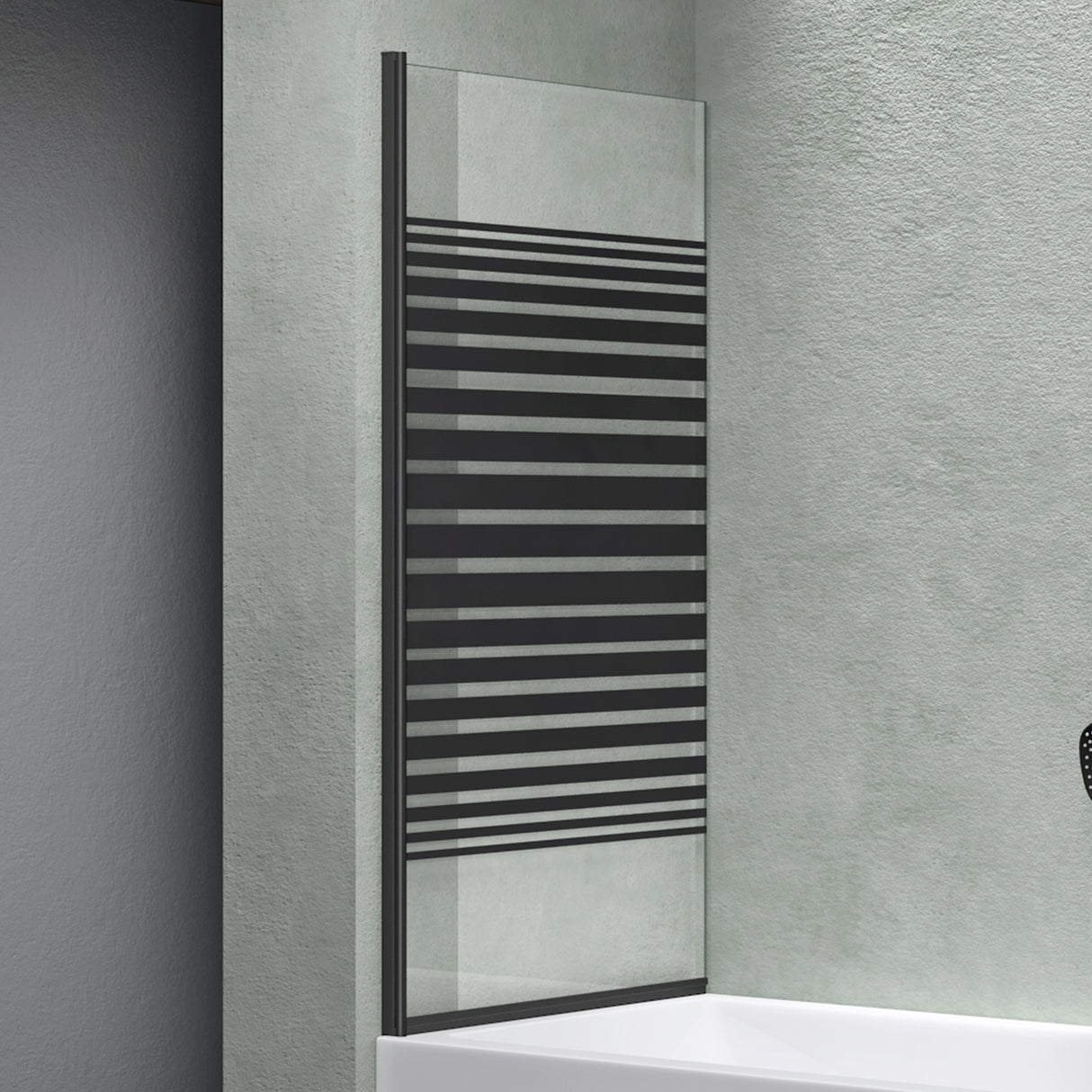 glasvilla Duschwand für Badewanne Badewannenwand Sicherheitsglas mit NANO-Versiegelung Badewannentrennwand Badewannenaufsatz 80x140cm Cortona201
