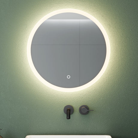 glasvilla Miroir Mural de Salle de Bain Miroir Lumineux Rond à LED Miroir de Salle de Bain à LED avec Interrupteur Tactile Couche Antibuée LED-Spiegel 05