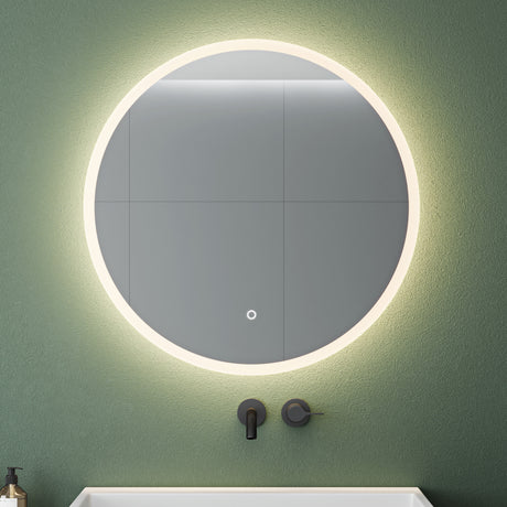 glasvilla Miroir Mural de Salle de Bain Miroir Lumineux Rond à LED Miroir de Salle de Bain à LED avec Interrupteur Tactile Couche Antibuée LED-Spiegel 05