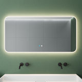 glasvilla Specchio da Bagno Appeso Specchio a LED con Interruttore Touch Specchio da Parete per Il Trucco Anti-Appannamento