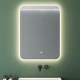 glasvilla Specchio da Bagno Appeso Specchio a LED con Interruttore Touch Specchio da Parete per Il Trucco Anti-Appannamento