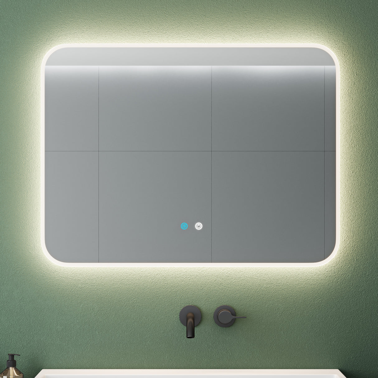 glasvilla Specchio da Bagno Appeso Specchio a LED con Interruttore Touch Specchio da Parete per Il Trucco Anti-Appannamento