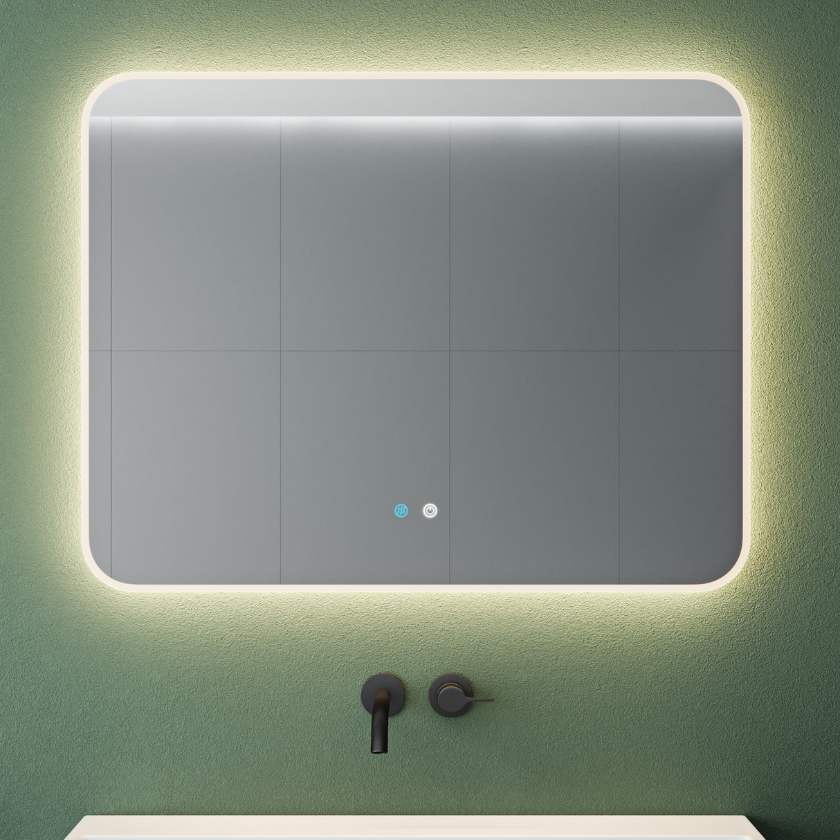 glasvilla Specchio da Bagno Appeso Specchio a LED con Interruttore Touch Specchio da Parete per Il Trucco Anti-Appannamento