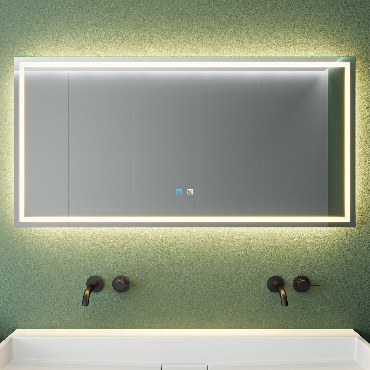 glasvilla Miroir Mural pour Salle de Bain Miroir LED avec Interrupteur Tactile Anti-Buée LED-Spiegel02