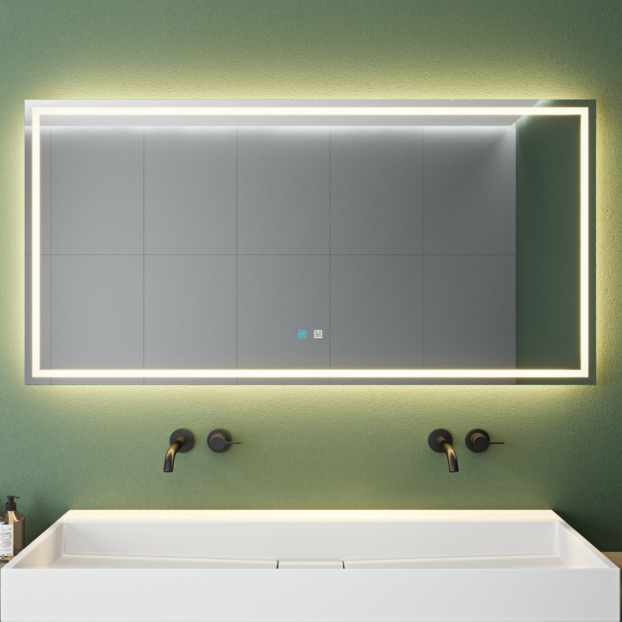 glasvilla Miroir Mural pour Salle de Bain Miroir LED avec Interrupteur Tactile Anti-Buée LED-Spiegel02