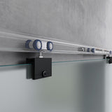 glasvilla Glasschiebetür komplettset, Griffart: Muschelgriff, inkl. Soft-Close, 15 mm Wandabstand, 8mm ESG-Sicherheitsglas Amalfi Schwarz