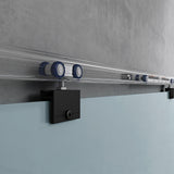 glasvilla Glasschiebetür komplettset, Griffart: Muschelgriff, inkl. Soft-Close, 15 mm Wandabstand, 8mm ESG-Sicherheitsglas Amalfi Schwarz
