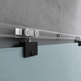 glasvilla Glasschiebetür komplettset, Griffart: Muschelgriff, 25 mm Wandabstand, 8mm ESG-Sicherheitsglas Amalfi Schwarz