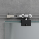 glasvilla Glasschiebetür komplettset,  Griffart: Stangengriff, 15 mm Wandabstand, 8mm ESG-Sicherheitsglas Amalfi Schwarz