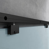 glasvilla Glasschiebetür komplettset, Griffart: Muschelgriff, inkl. Soft-Close, 15 mm Wandabstand, 8mm ESG-Sicherheitsglas Amalfi Schwarz