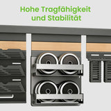 glasvilla -Stöckiges Gewürzregal Küche mit Handyhalter und Utensilientöpfe inkl. 5 Haken, Multifunktional Küchenregal abnehmbar mit Schiene , Küchen Organizer Reglo-09-12