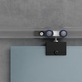 glasvilla Glasschiebetür komplettset, Griffart: Muschelgriff, inkl. Soft-Close, 15 mm Wandabstand, 8mm ESG-Sicherheitsglas Amalfi Schwarz