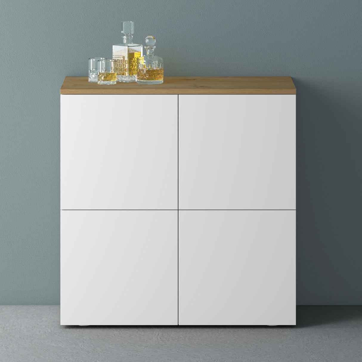 Commode de rangement à 4 portes, buffet, meuble polyvalent, meuble de rangement Glasvilla Schrank04